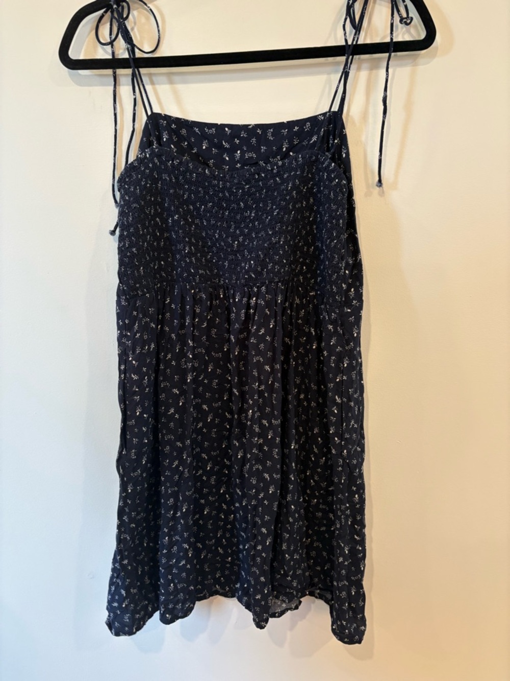 Old Navy Navy Floral Tie-Shoulder Mini Dress - Picture 5 of 8